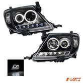 Black High Power LED DRL & Angel Eyes Projector Head Lights for Toyota Hilux VIGO Pick up UTE 2005 - 2011 - Mars Performance